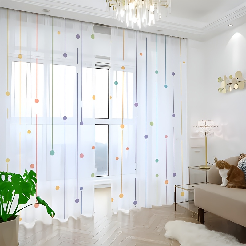 TEMU 2 piezas, Cortinas semi transparentes, Adecuadas para Navidad, , decoraciones navideñas, Cortina de gasa, Bufanda de ventana con geométrico de y