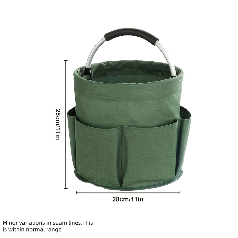 TEMU Wongirl Foldable Storage Basket With Handle & Multiple Pockets - Portable Collapsible Suitable For Picnic, Laundry, Toiletries, Camping Gear,