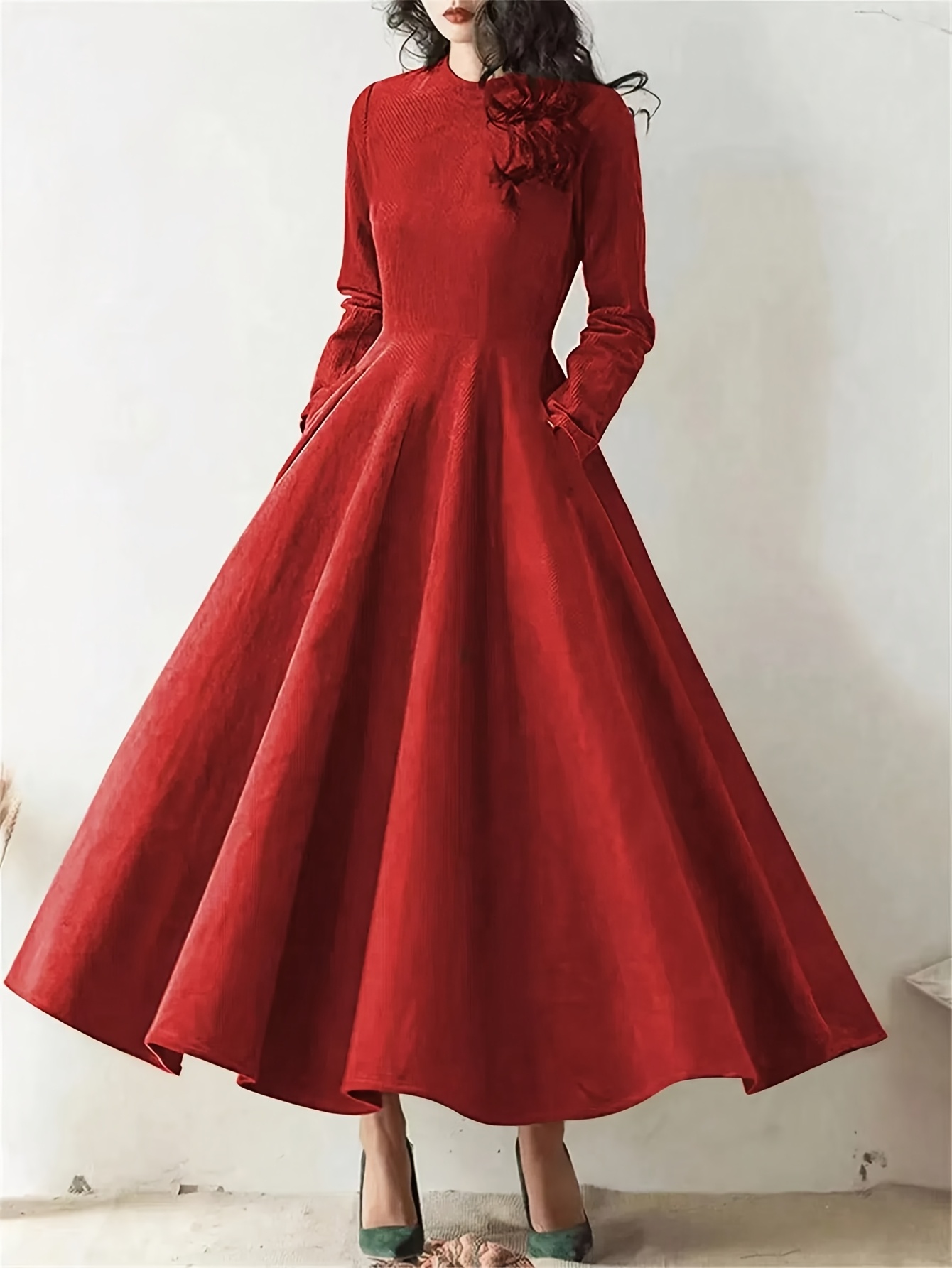 burgundy long sleeve dress Burgundy Fitted Long Sleeves Evening Ball Gown