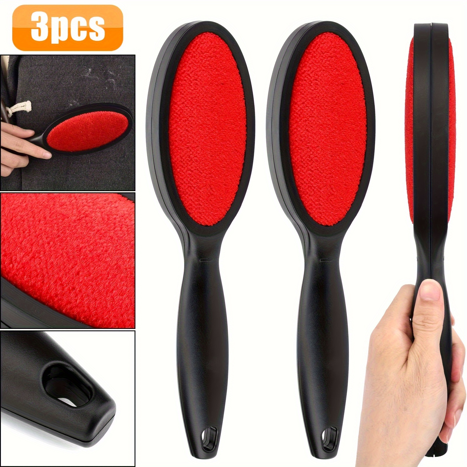 

3pcs Hair Remover Brush, Reusable Lint Brush, Portable Double-sided Pet Hair Cleaner, For Clothes, Furniture, Pet