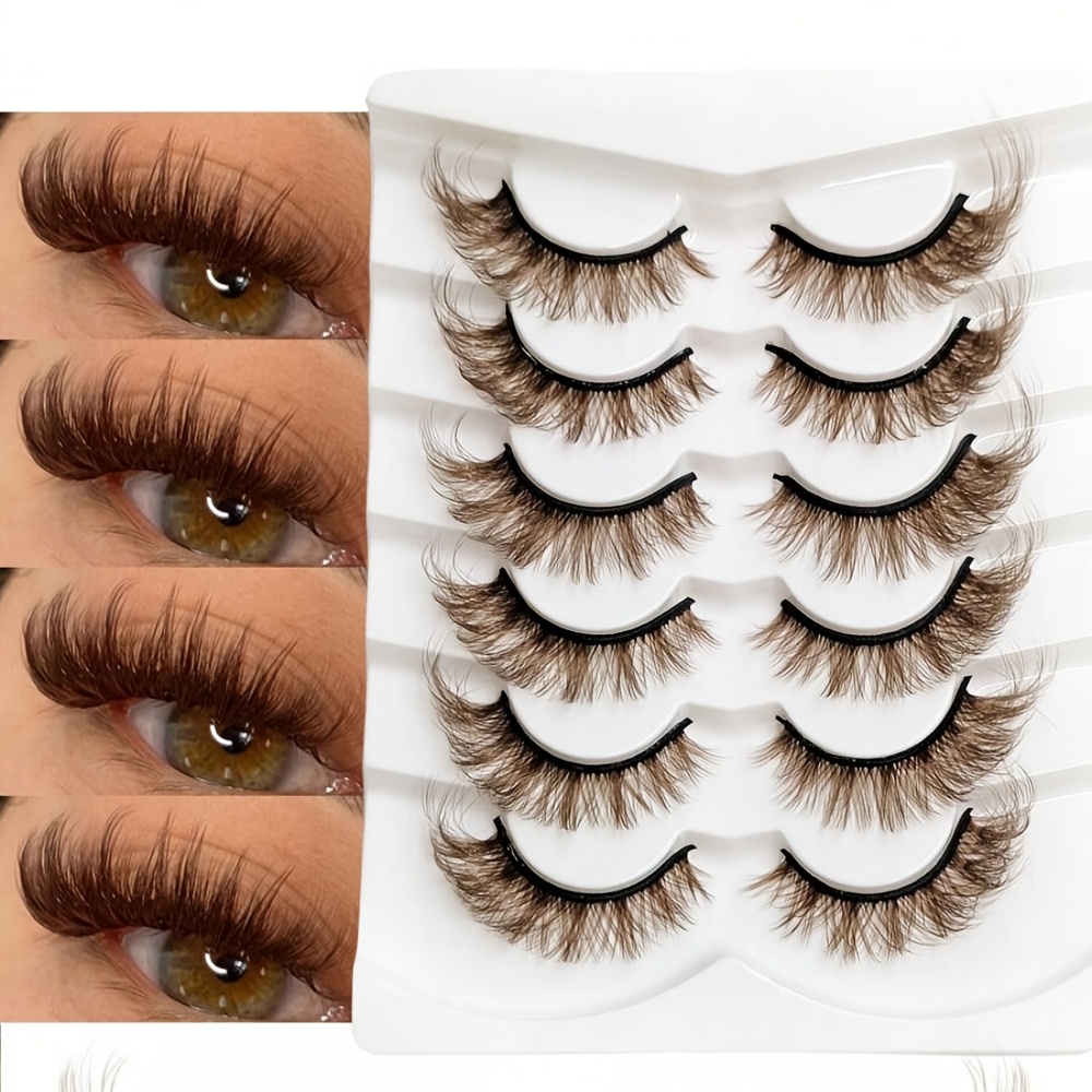 Image of 6 Pairs Of False Eyelashes, Stylish 3d Japanese Cosplay, Dramatic Anime Lashes Made To Mink