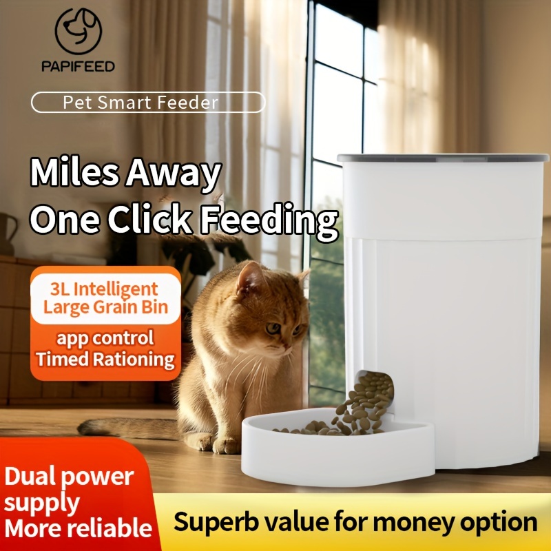 

Papifeed Feeder Pet Automatic Timed Quantitative Cat Food Dog Food Wifi Remote Feeding Machine