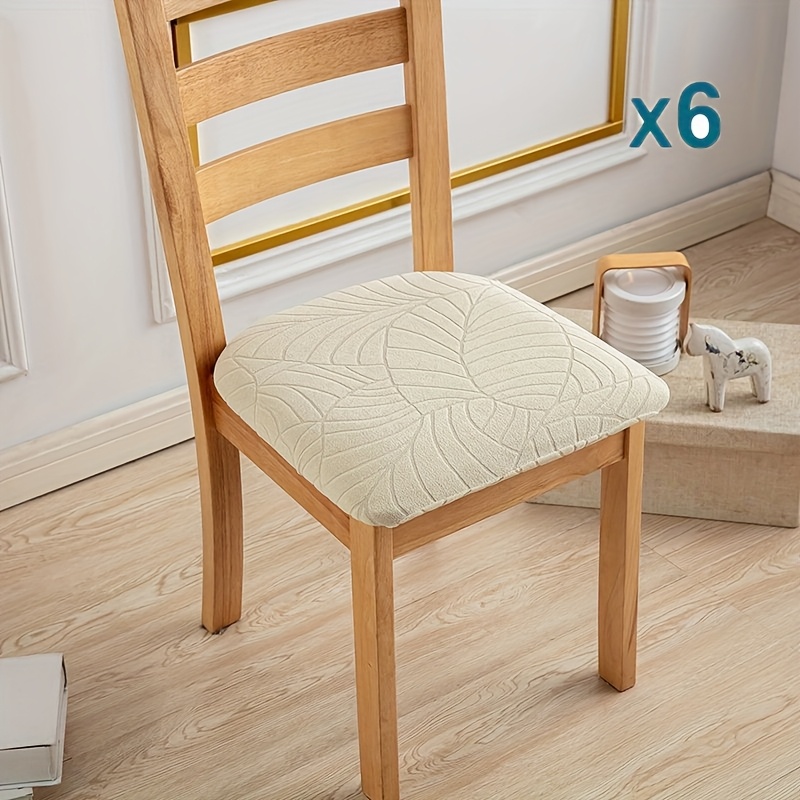 TEMU 4/6pcs Elastic Jacquard Big Leaf Bandage Chair Seat Cover Chair Cover