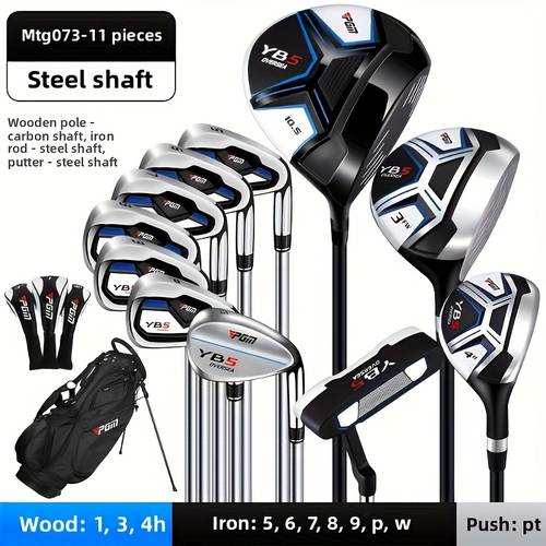 mens golf club set 11pcs 1 3 1 4h 6 irons 9 pw 1 56 1 putter 1 golf bag random colors right handed suitable for beginners ideal as a gift for husband and kids golf