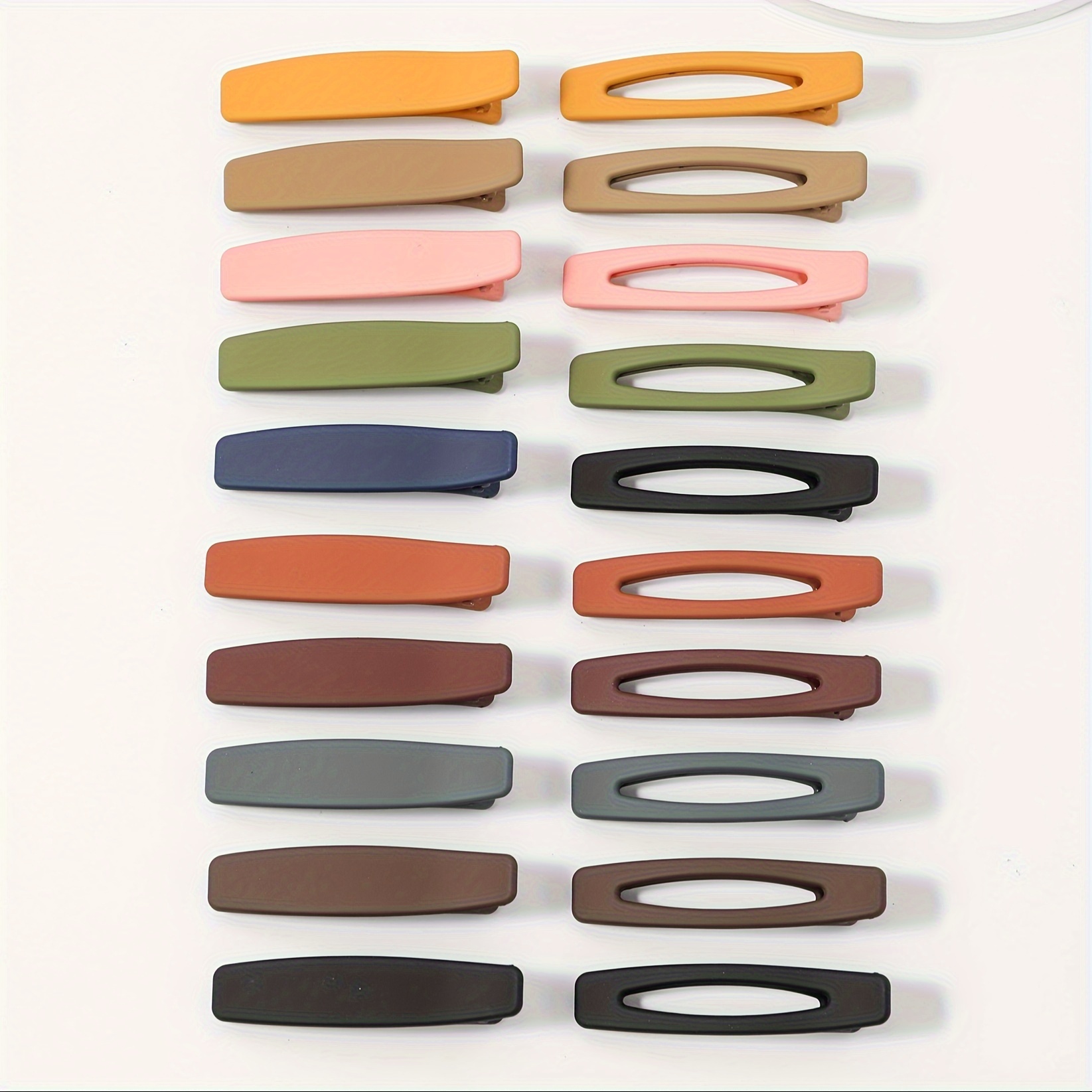 

20pcs Morandi Matte Color Hair Clip Set Clip Frosted Plastic Simple Daily Duck Clip Geometric Bangs Clip Hair Accessories