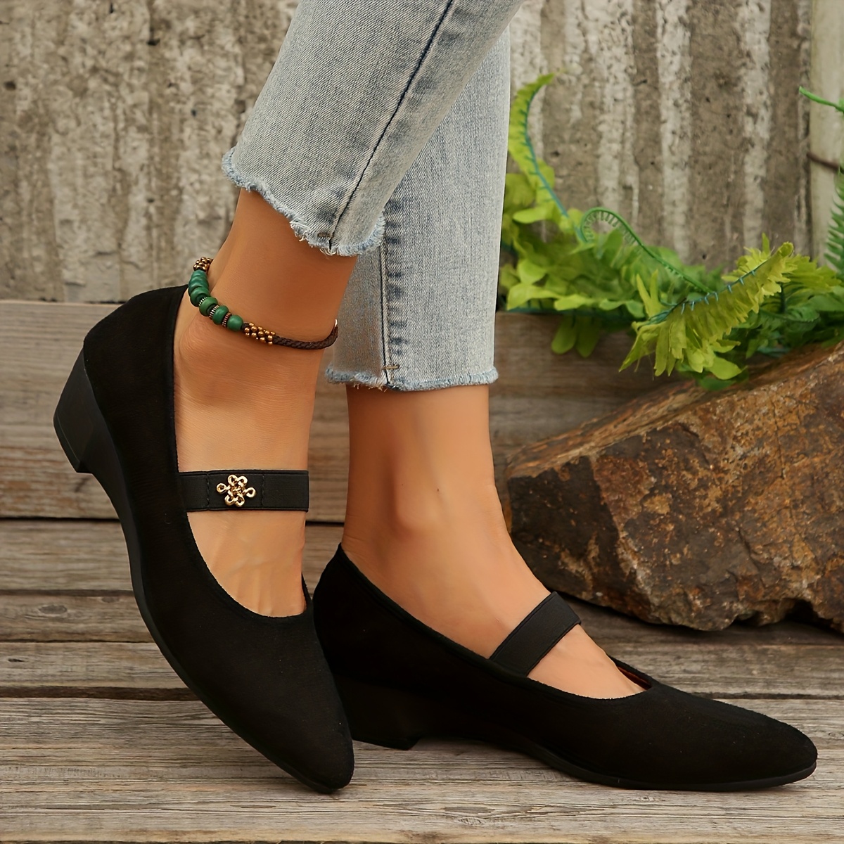 sapatos de       para mulher com fivela floral - confortáveis, com plataforma pontiaguda, sola de borracha, capa sintética, calçado de moda para   as  , calçado casual |   de fivela floral | calçado com sola de borracha