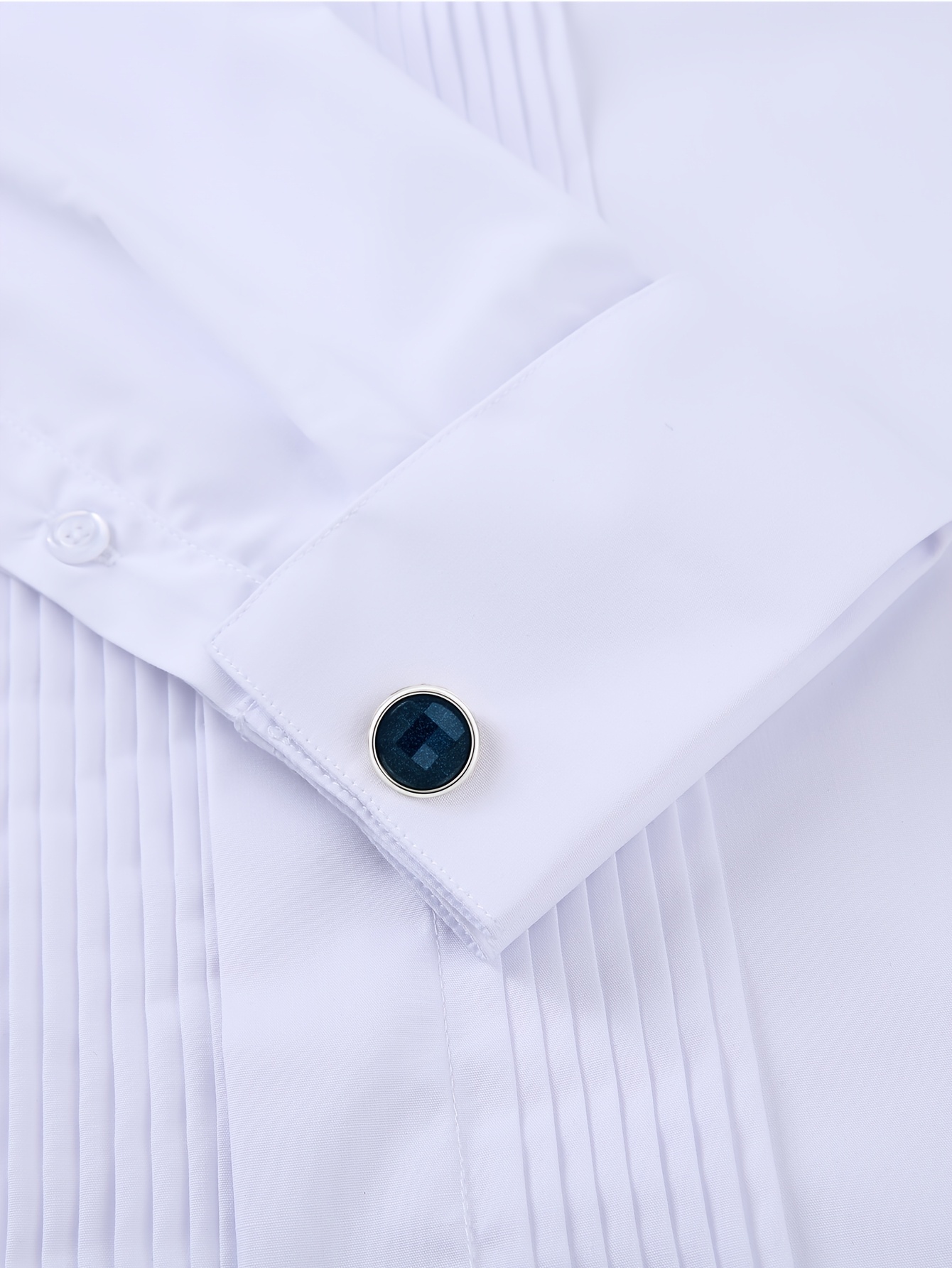 Men's Solid Color Dress Shirt with Swallow Collar & Bow Ties