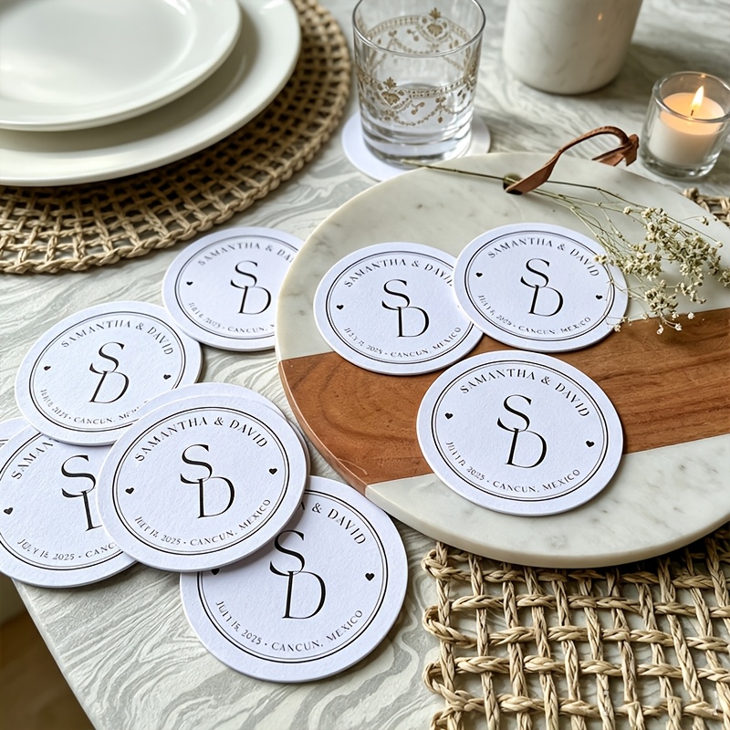 Customized Letter Coasters for Weddings and Events