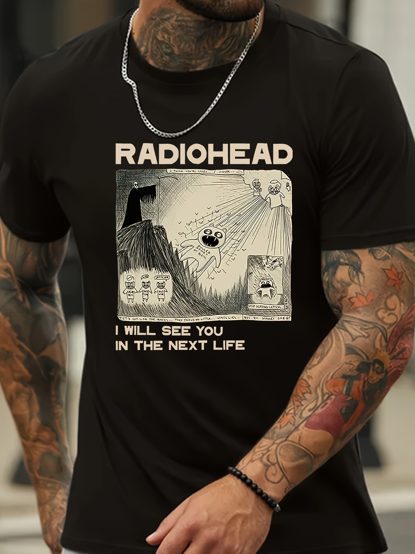 men's graphic t-shirt premium skid row 18 and life black cotton