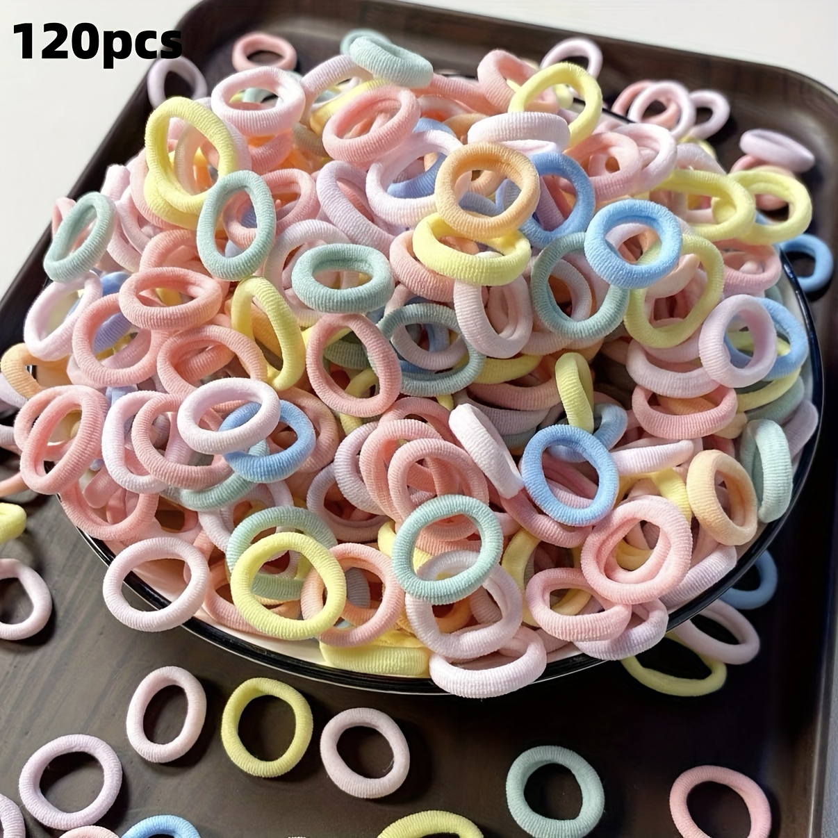 120pcs Colored High-elastic Hair Ties - Mixed Solid Color Thumb Hair Ties, Durable Stretch Headbands, Hair Scrunchies For Daily And Special Occasions, Colors, Diameter 0.787 Inches