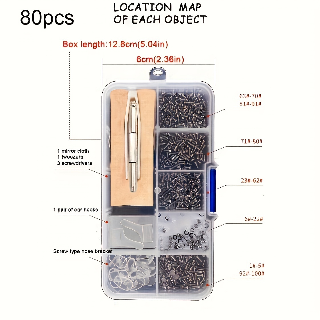 Image of 80-500pcs Glasses Repair Kit, Glasses Screws,nose Holders, And Screwdriver Repair Products Glasses, Fashion Glasses, Jewelry, Glasses, And Watches