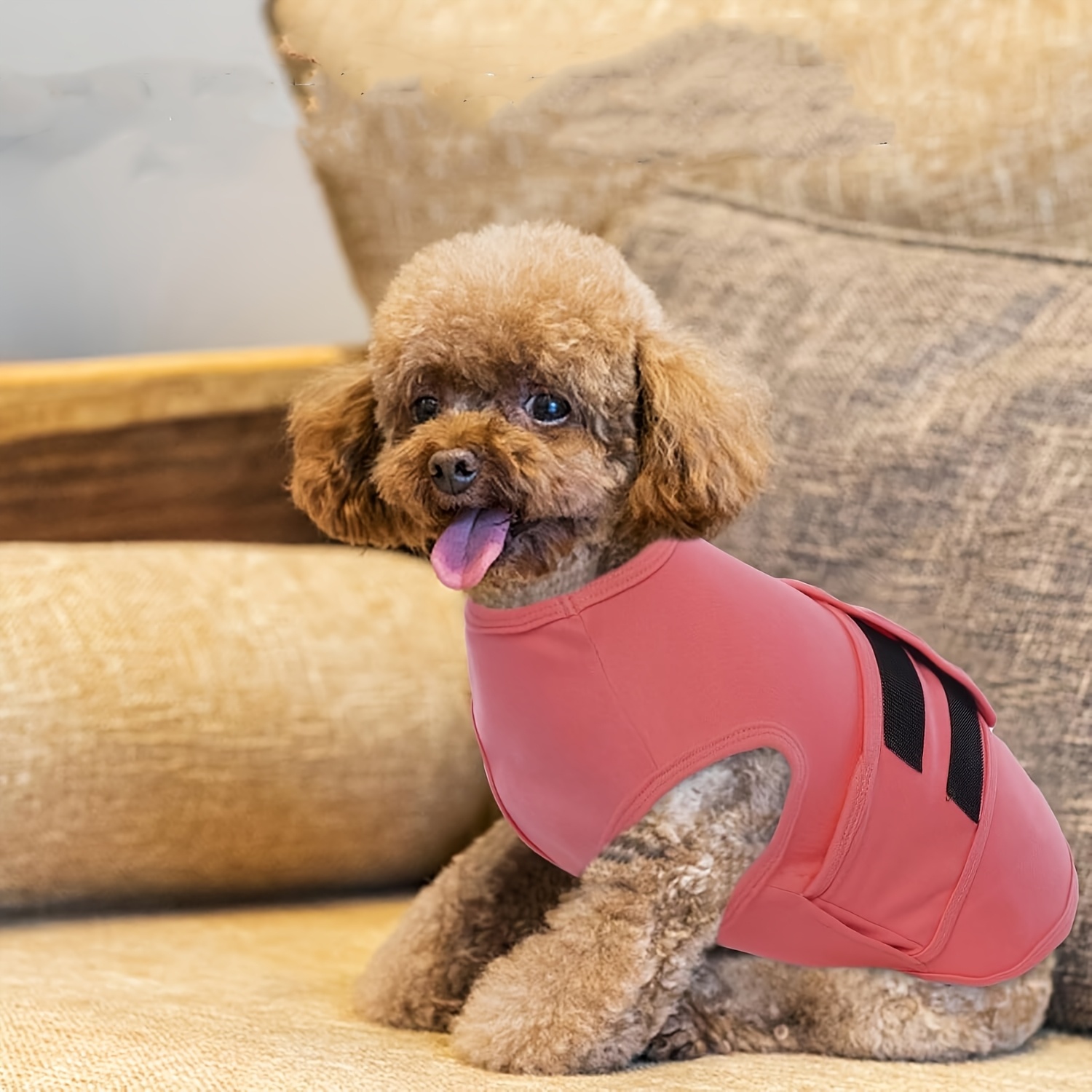 1pc adjustable dog calming vest solid color anxiety relief Temu