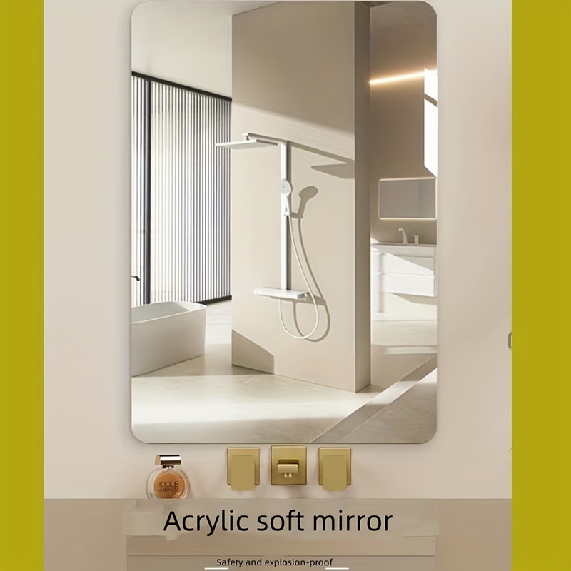 

1pc Acrylic Soft Wall Mirror, 23.62 X 15.75 Inches, Peelable Protective Film, Contemporary Style For Bathroom, Living Room, Bedroom