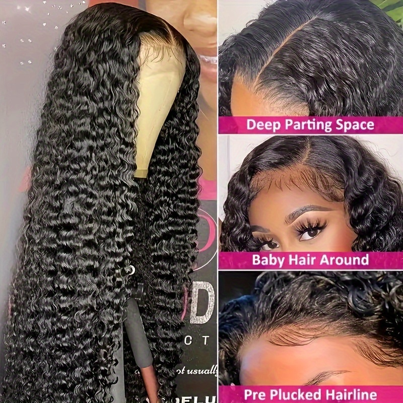 Women' Wig Suitable For - 250% Density Deep Wave Human Hair Wigs With 4x4 Hd Lace Front, Pre-plucked Baby Hair & Base | Hair Density For , Hd Lace For Undetectable Wear