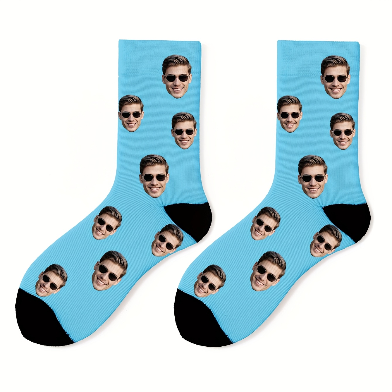 TEMU 1 Par de Calcetines Mid-Tube Personalizados con Foto - Diseño Anime y , a Únicamente, Regalo Divertido para Hombres, Calcetines , Uso Casual,