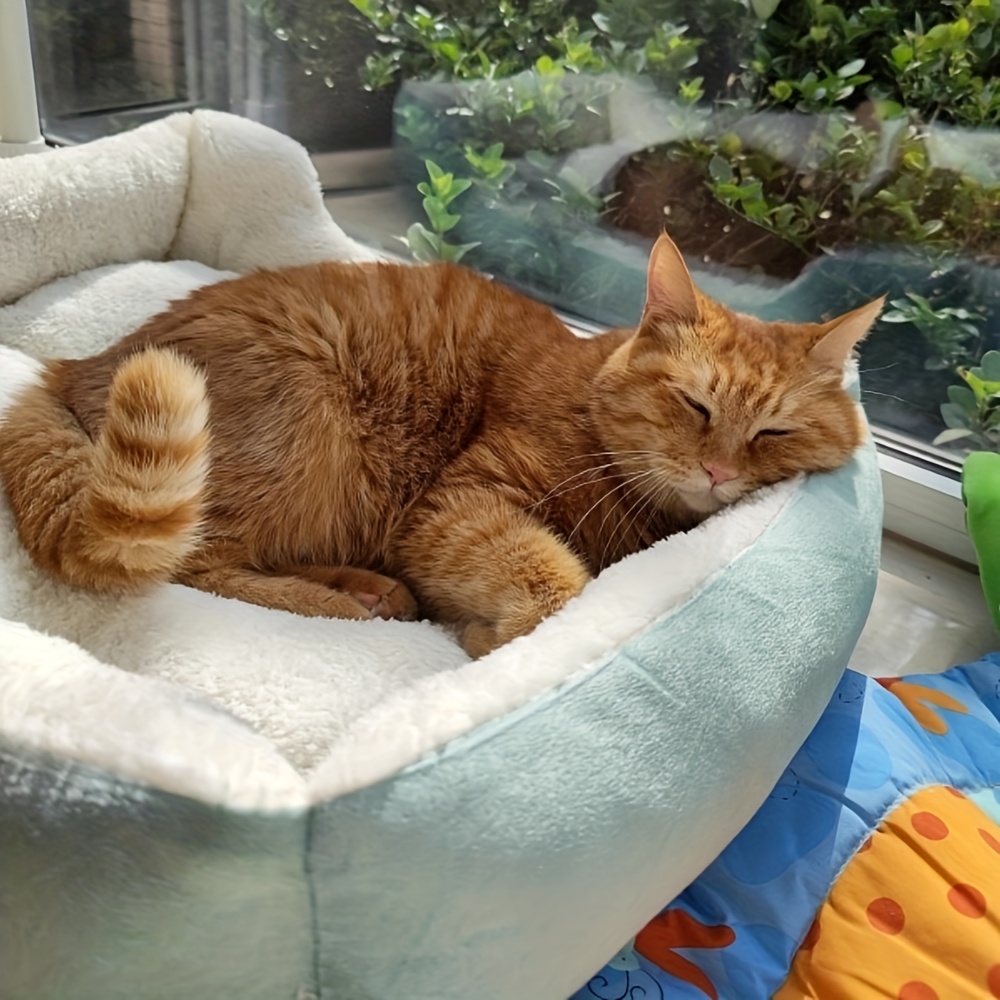 E-shop Dickes, warmes Haustierbett für Katzen & Hunde, weiches, bequemes Hundesofabett mit rutschfester Unterseite, gemütliche Ganzjahres-Schlafmatte