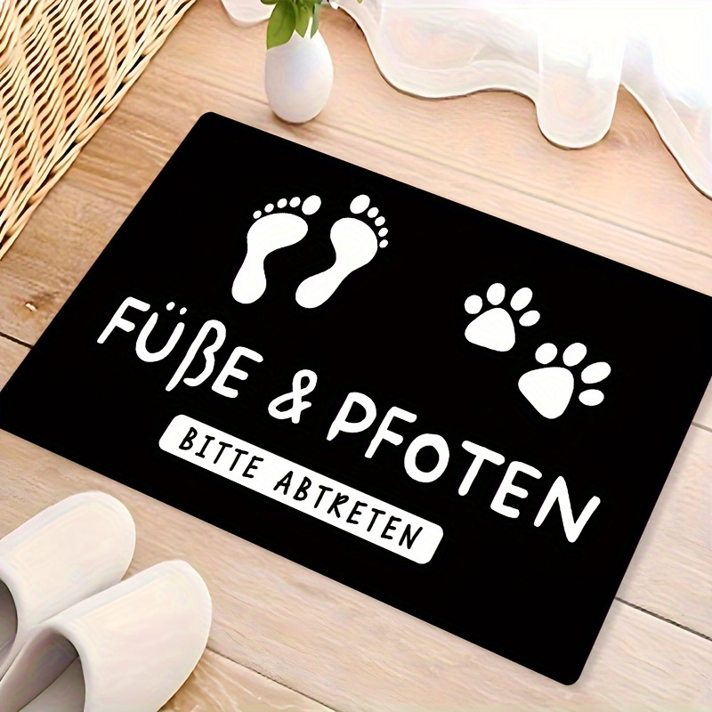 

1pc Door Mat With Feet & Paws Design, Non-slip & Washable Entrance Carpet, Machine Washable, Fade-resistant, In Multiple Sizes For Living Room, Bedroom, Kitchen, Hallway, Office, Home Decor