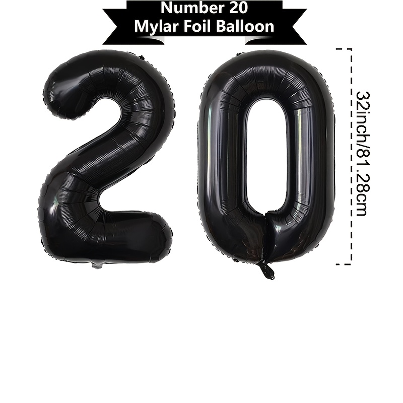 2pcs 20th Anniversary Party Aluminum Foil Balloon Set 32-inch Aluminum Foil Balloons Camping Theme Party Decoration Graduation Bride Gift Party Background Decor Wedding Birthday Party Supplies