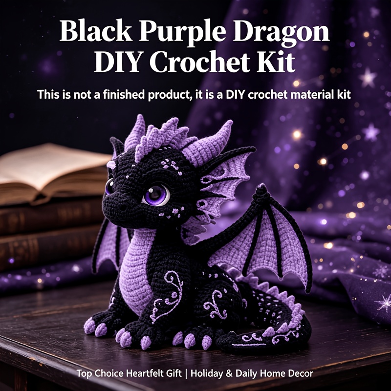 TEMU Wovwov 1 Set Guardian Dragon (not Finished Product) - Crochet Material Kit, Essential Gift For Christmas/halloween/thanksgiving, Knitting Gift