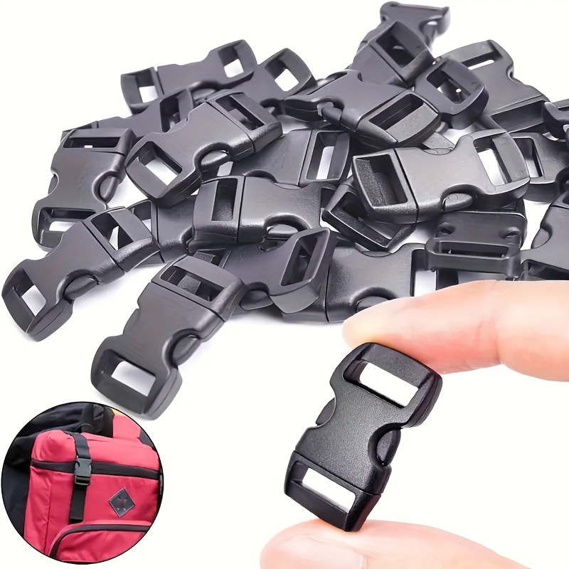 

/100pcs Quick Release Side Release Buckles - Pom Plastic Curved Buckles For Diy Paracord Bracelets, Pet Collars, Backpack Straps - Accessory For Outdoor Camping, Hiking Gear