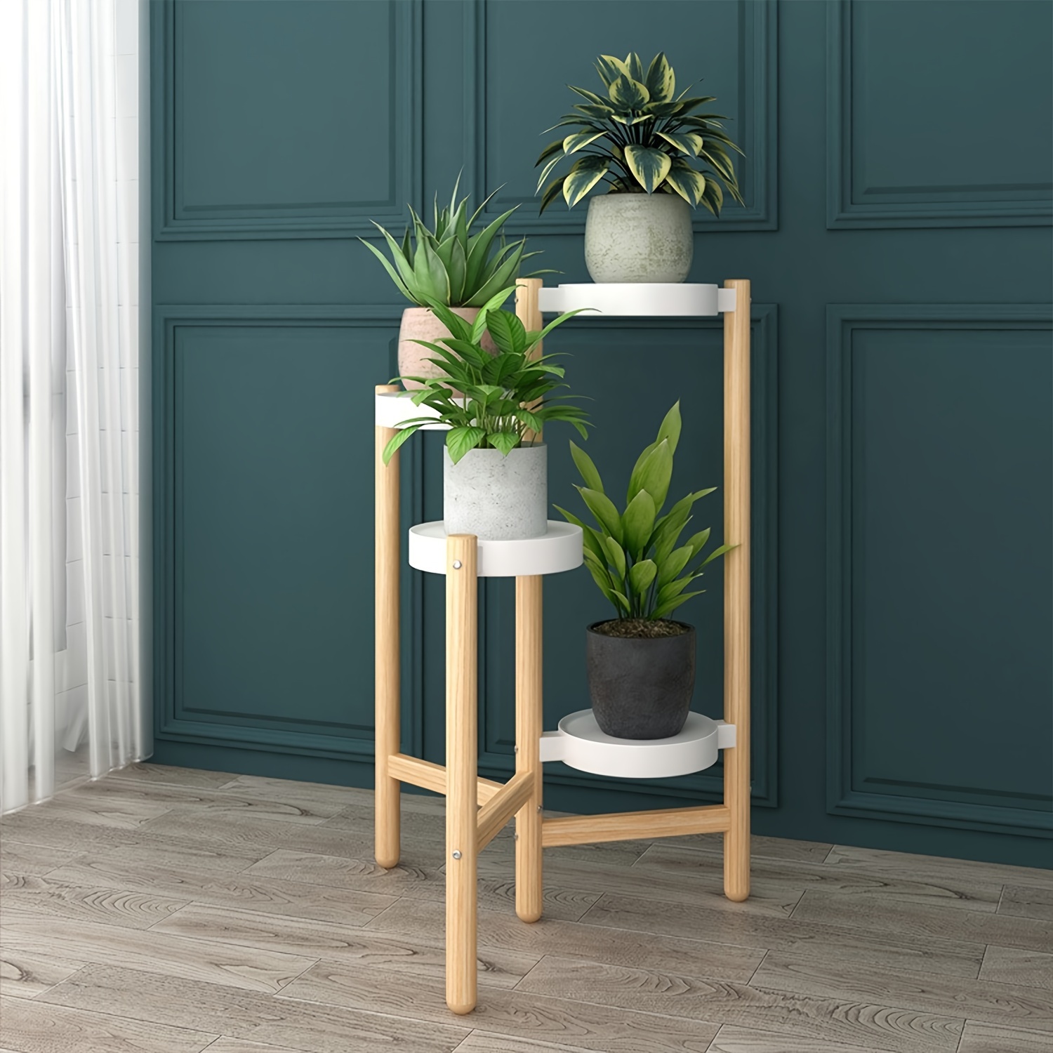 

Plant Stand With , Indoor Metall-pflanzenregal, Living Room, Plants, Outdoor Garden, Plant Stand, Stand (wood Grain).