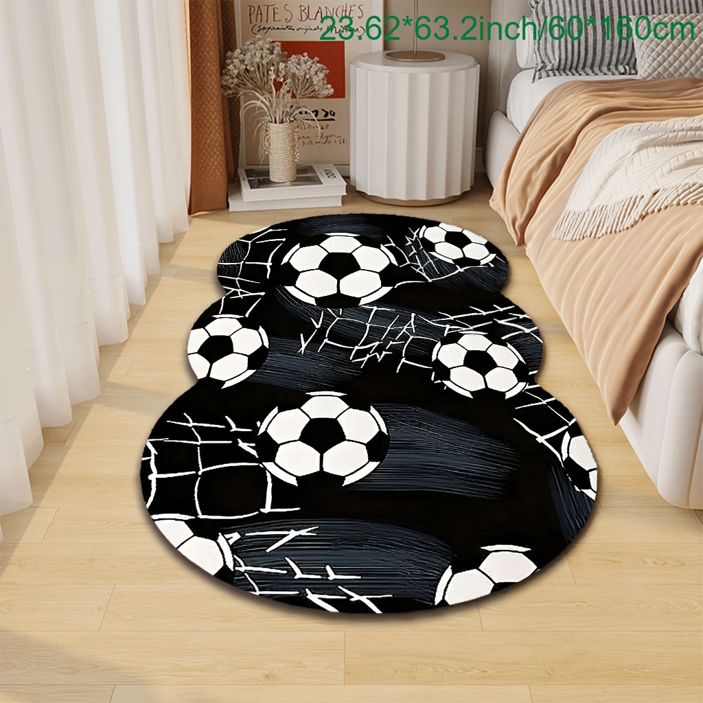 TEMU 1pc Carpet, Football Style Personalized Carpet, Durable And Comfortable Carpet, Non-slip And Machine Washable, Suitable For Indoor/room, Spring,