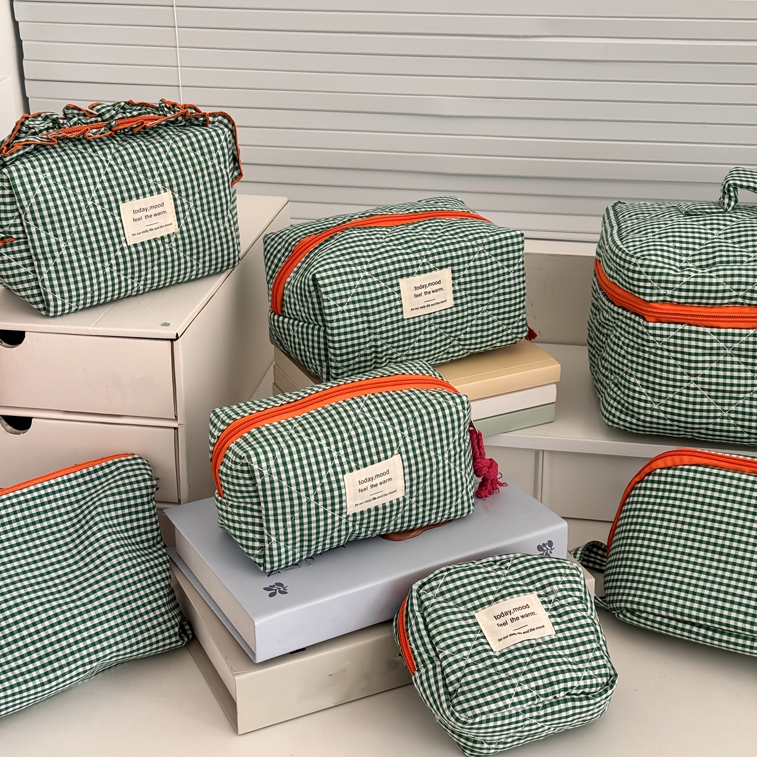 Image of Classic 7pcs Makeup Bag Set, Large Capacity Portable Toiletry Bags, Travel Luggage Divided Cosmetic Storage Organizer