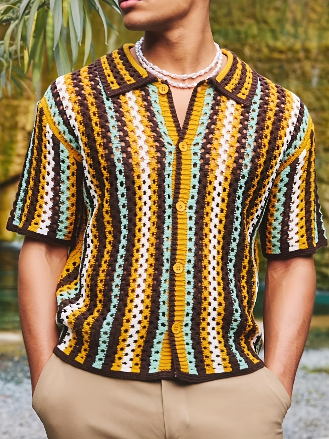 unisex shirts summer shirts crochet unisex shirts vintage - Temu