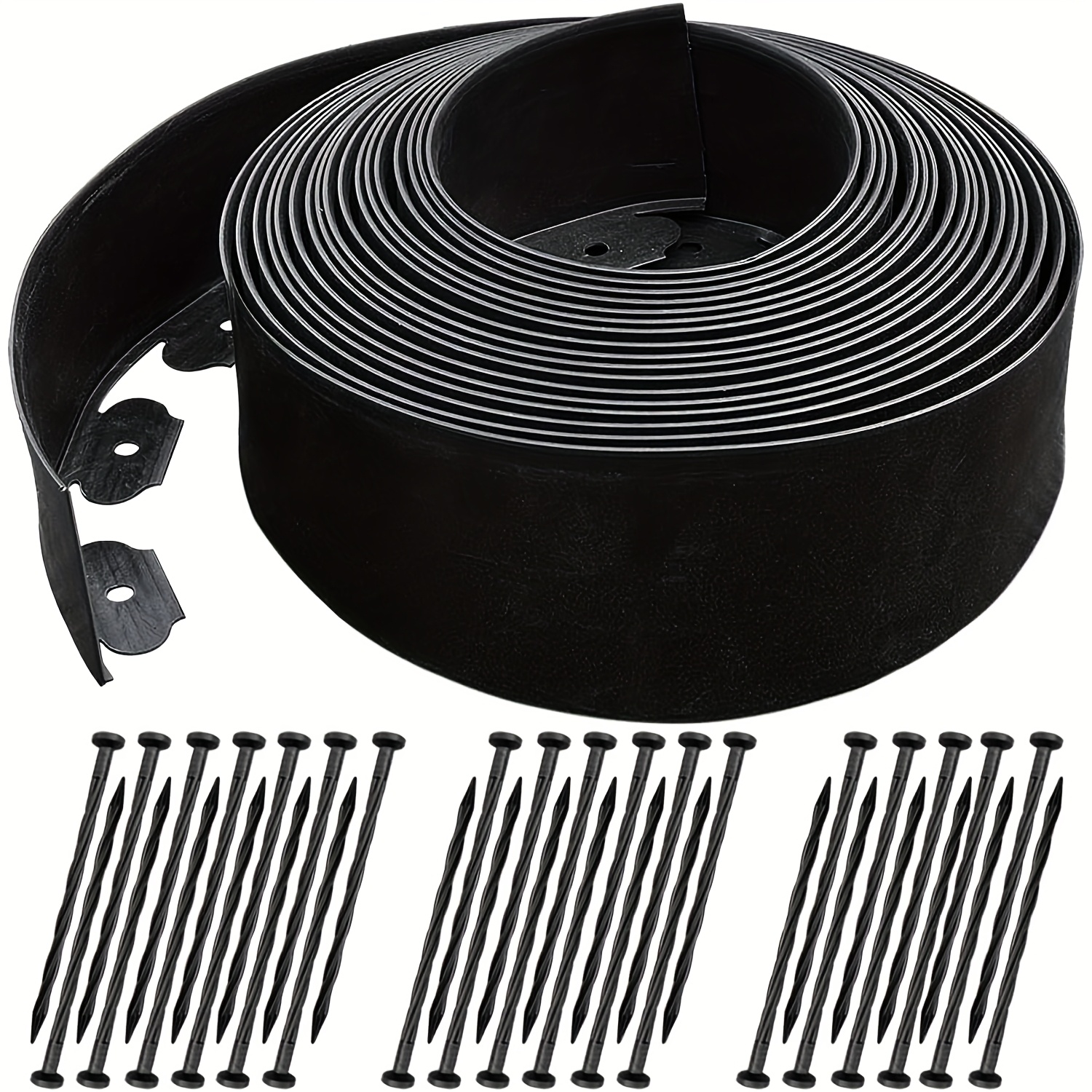 imagen del artículo kit de   de jardín resistente de 4 pulgadas,   y  , 2 tamaños disponibles: 236.23 pulgadas (6m) o 472.46 pulgadas (12m),   clavos de anclaje   –   para patio, césped,   y decoración de  s de plantas para prevenir la erosión   y crear un  . valla de jardín,   de jardín, moldura de jardín,   de jardín,   de césped,   de jardín,  s de jardín,   de jardín,   de plástico,   de   estable para e