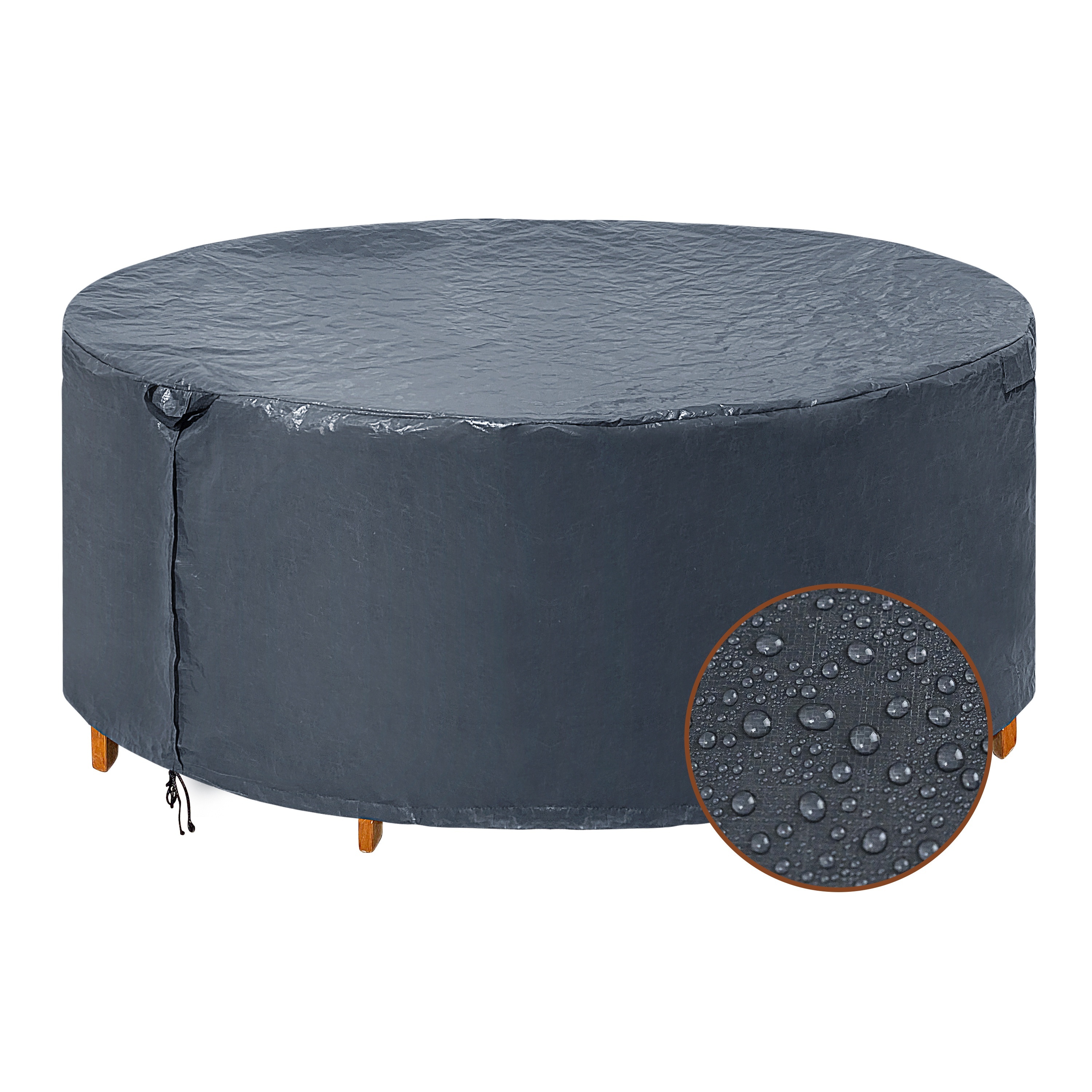 

Waterproof 100% Round Patio Furniture Covers Outdoor Furniture Covers All Weather Patio Table Cover Anti-fading Resistant Dark Gray 96 "dx28" H