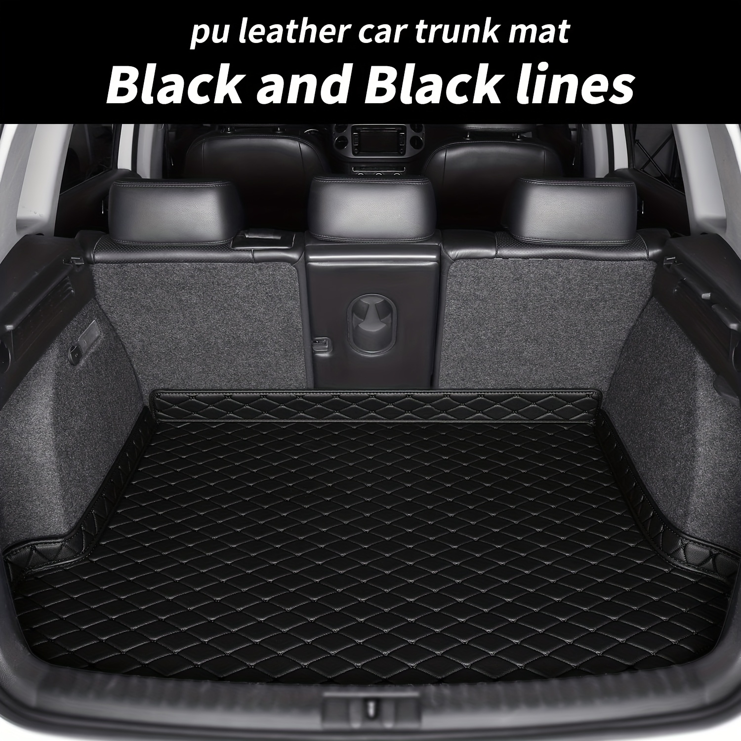 TEMU For Asx 2013-2020 Faux Leather Trunk Mat With High-, Car Trunk Liner, Trunk Protector, Car Trunk Mat, Car Additions, Vehicle Cargo Protection,