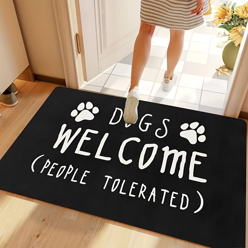 

Funny Black Paw Welcome Doormat - Stain-resistant, Easy Clean Polyester Rug For Indoor/outdoor Entrance Decor