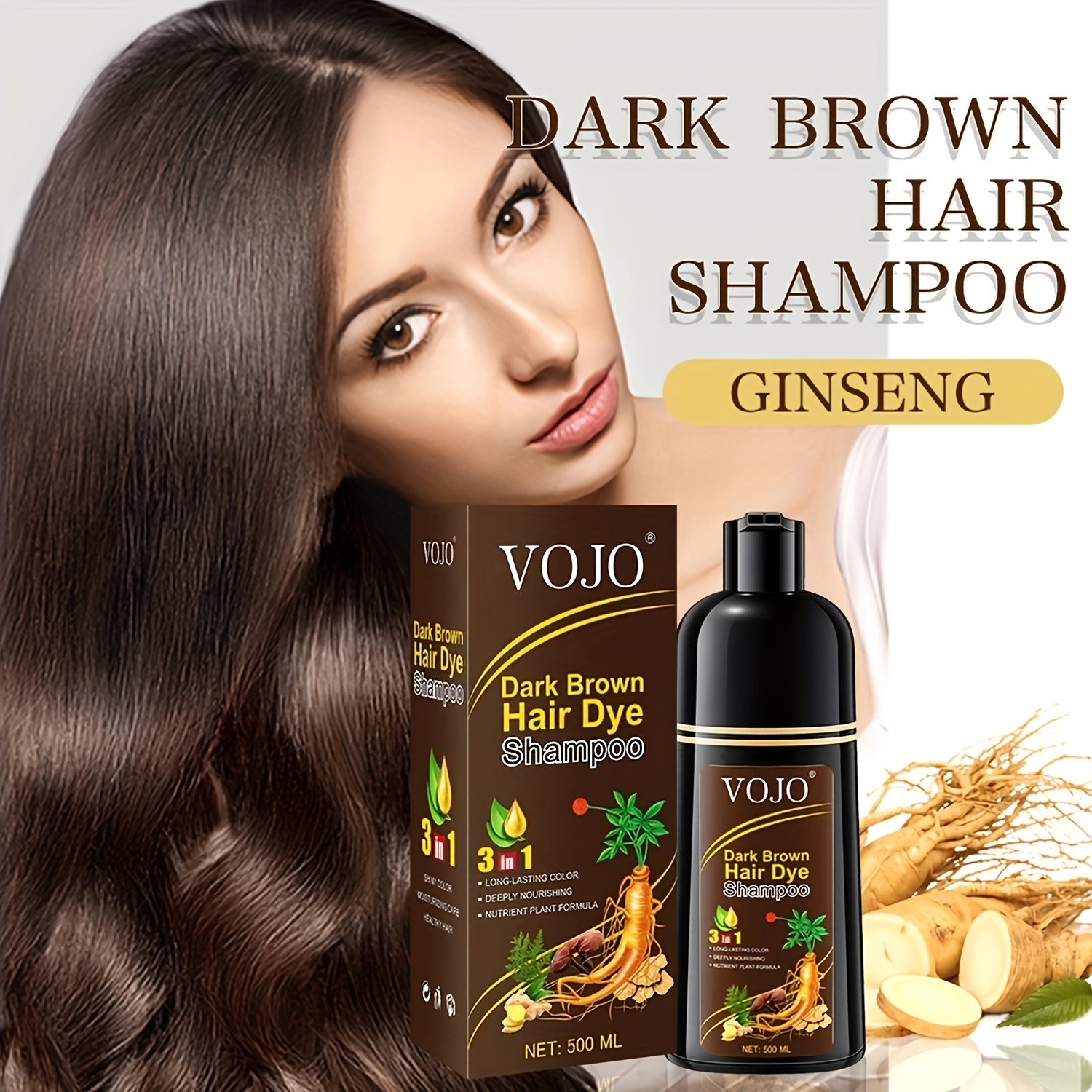White-haired Ginseng Plant Hair Dye Hair Dye Black Hair Cream Non-irritating Hair Cream Moisturizing And Hydrating