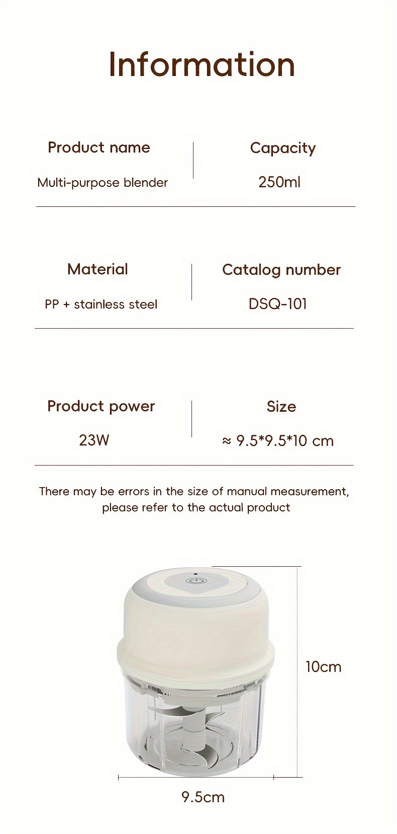 vegetable chopper 250ml         usb rechargeable battery multifunctional     for         and meat     pp   details 11