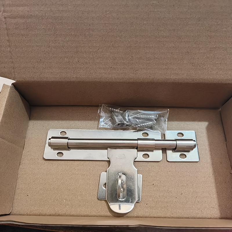 Image of Stainless Steel Pin, Sliding Latch, With Padlock Hole, Large Size 5 Inch 6 Inch Pin, For Heavy-duty Door Wooden Window Door, Bathroom Lock Catch, Thickened Anti-theft Old Door Pin