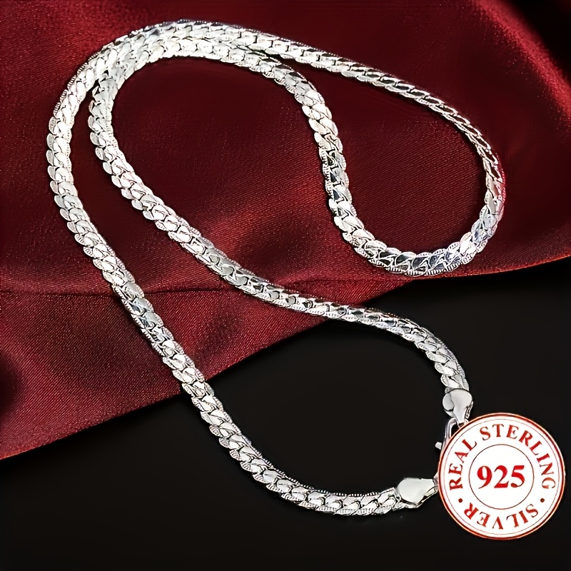 Colier țesut de lux din argint 925, unisex, la modă și versatil, lanț simplu retro și elegant, potrivit pentru purtarea zilnică și diverse ocazii
