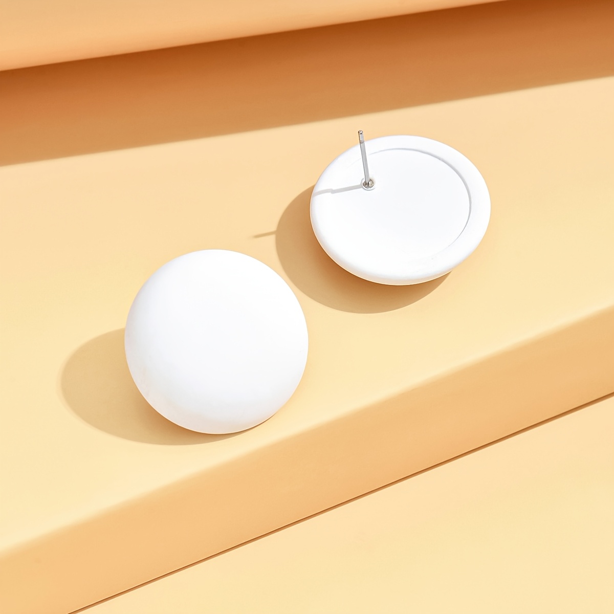 Women's Green Acrylic Circle Stud Earrings, Everyday Accessory