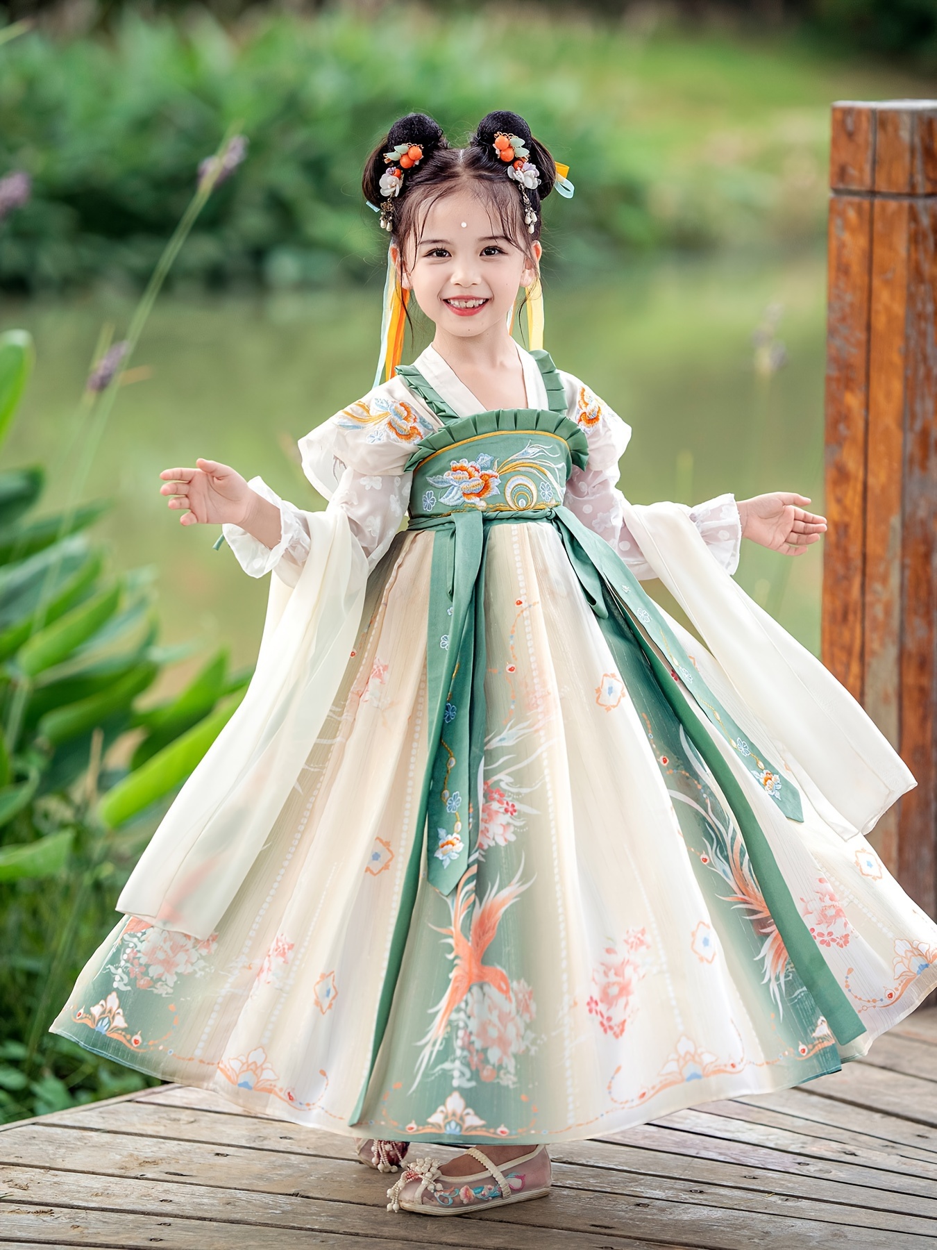 Costume Cheap Asian Dresses Kids Girls Chinese Asian Traditional QIPAO Tang  Han Cultural Day, image size:800x1067