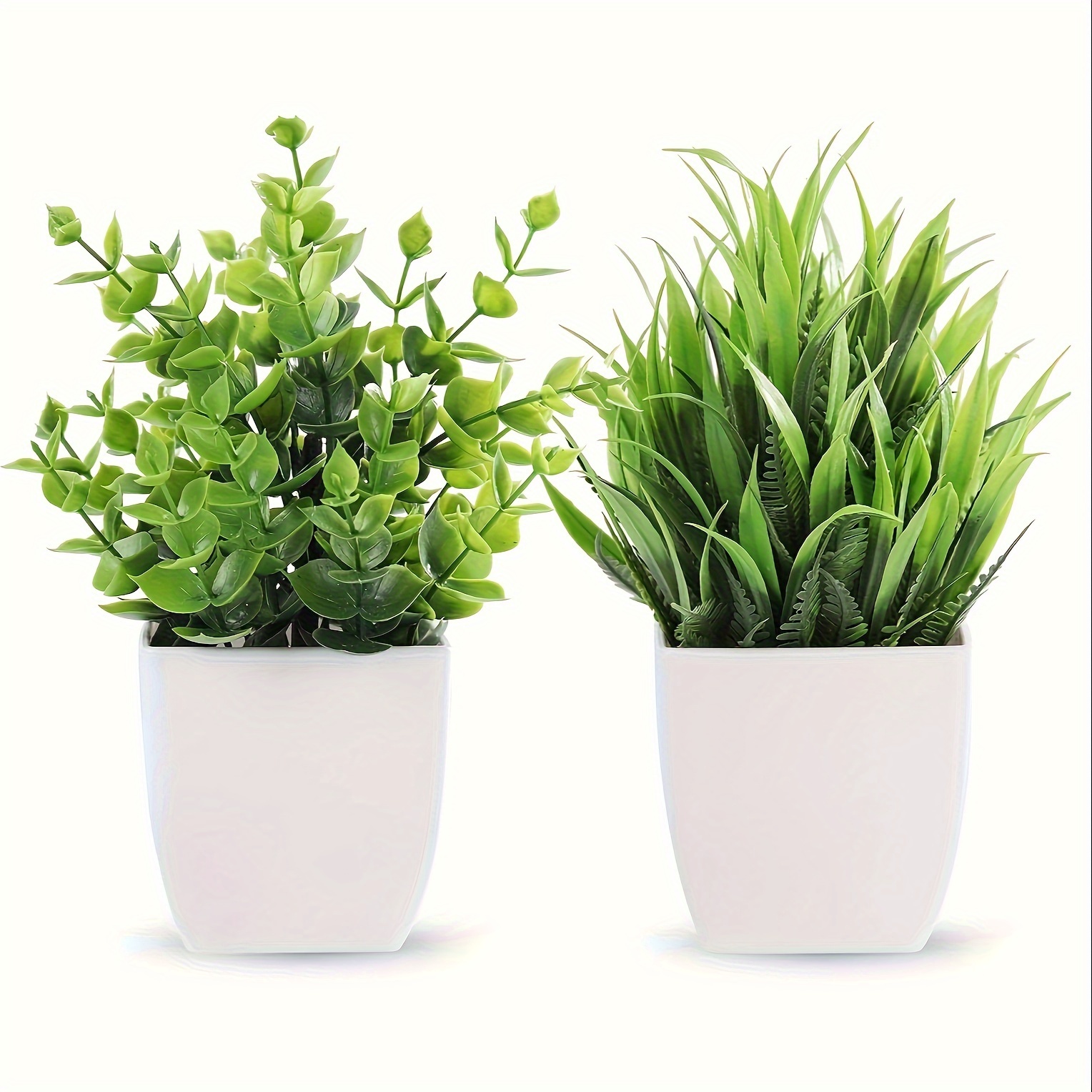 

Set/2pcs, Fake Plants Small Artificial Potted Plants Faux Plants In Pots For Home Office Desk Bathroom Decor Indoor Decor Aesthetic Room Décor, Spring Summer Home Décor