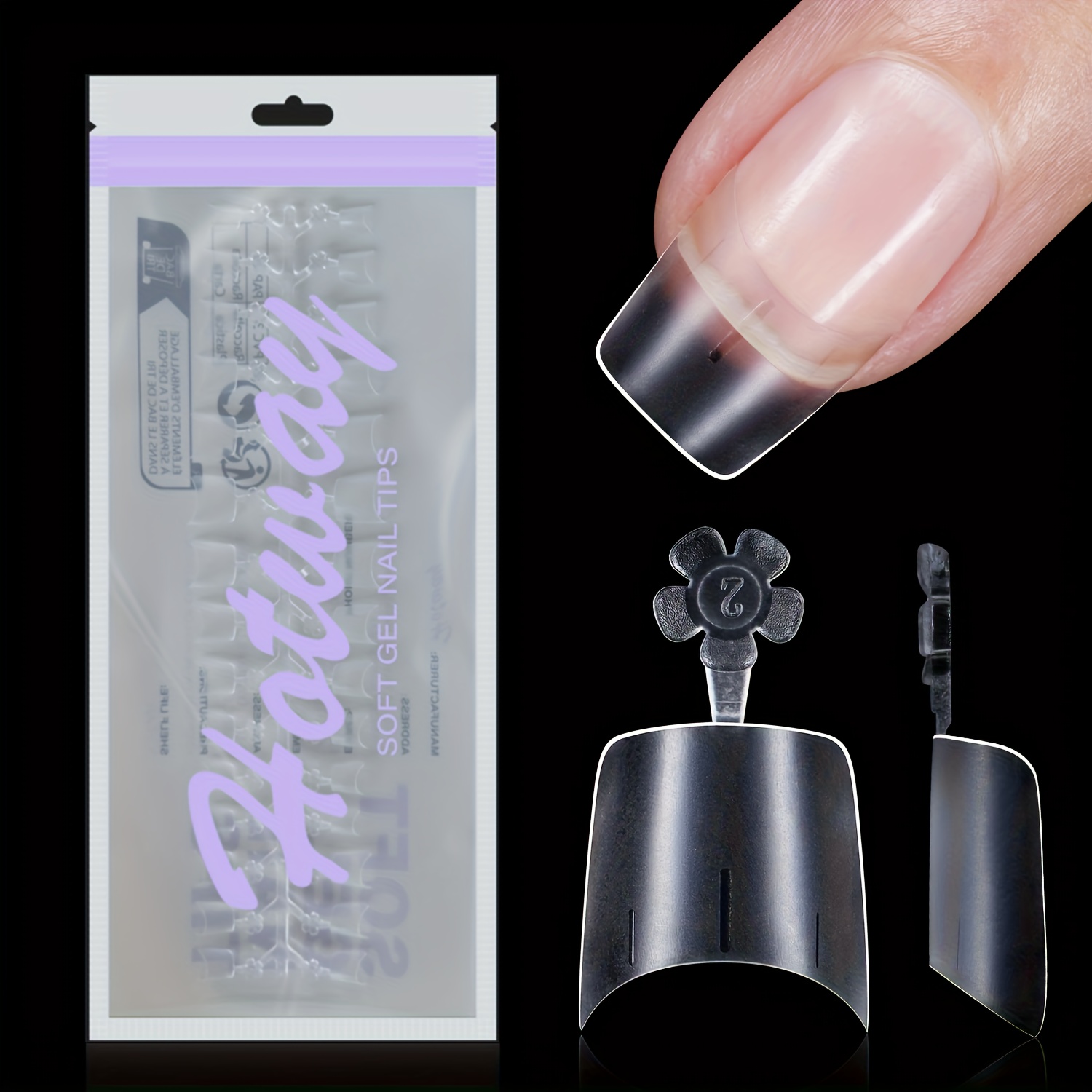Image of 180pcs Bagged Ultra-short Coffin Acrylic Nail Tips, 12 Sizes Of Semi- Fake Nail Tips, Perfect For Nail Art And Diy Press-on Nail Supplies