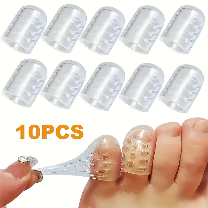 10pcs Anti-Friction Toe Protectors: Breathable Gel Toe Caps, Flexible Foot Care Accessories, Unisex Odorless Toe Sleeves, Small Toe Anti-Friction Toe Tubes