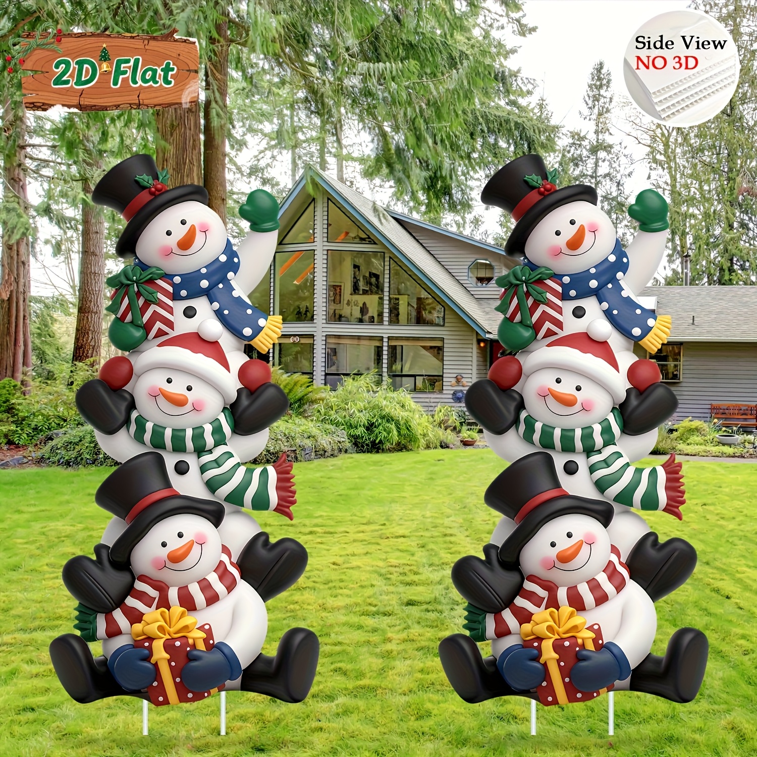 TEMU Set 2 pezzi piatto 2D, decorazione natalizia impilabile con , set 2 pezzi, decorazione per festivo, esposizione stagionale per esterni, bambole