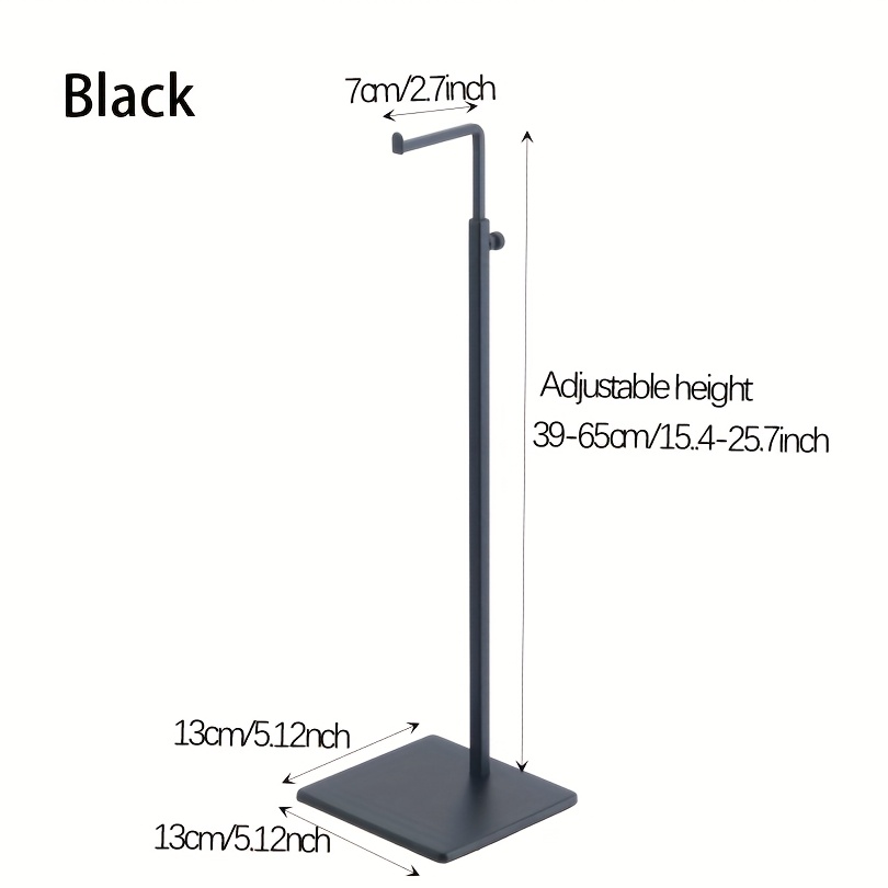 TEMU Tabletop Chrome Purse Display Hanging Hook Stands - Silvery And Black Counter Height Adjustable Handbag Display Stand- Single Hanging Hook