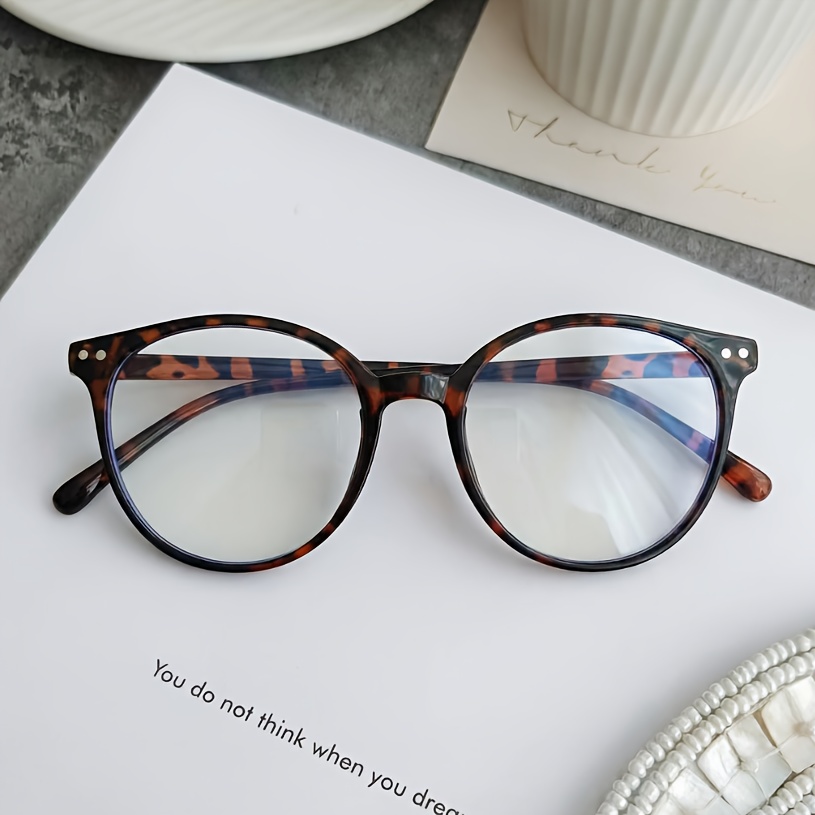 Image of 1pc Of New Unisex Round-frame Vintage Fashion Glasses, Minimalist Decorative Eyewear