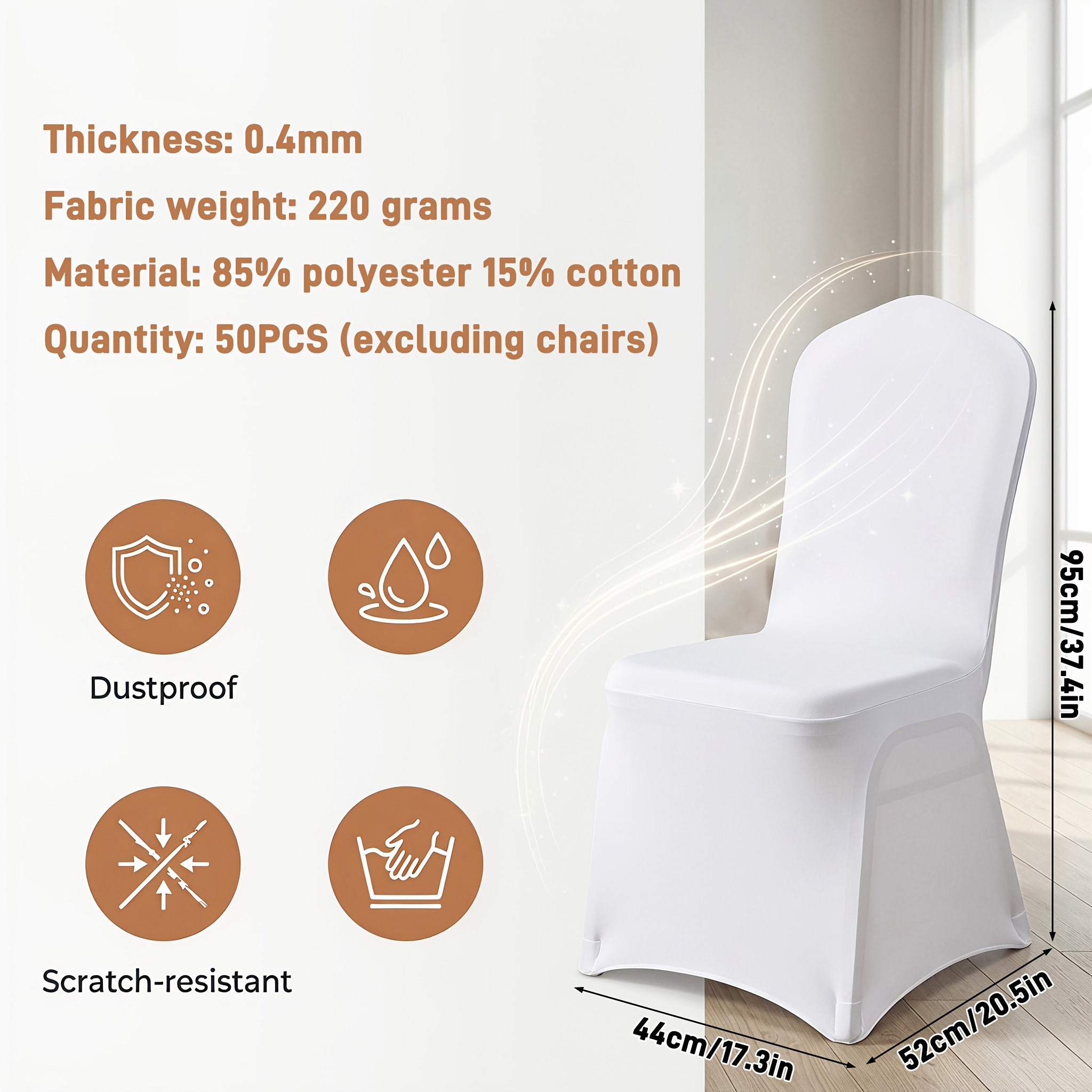 50-100pcs Stretch Chair Covers Home Decor Full Enveloping Dining Chair Covers Conference Chair Covers Office Chair Covers Machine Washable Multipack Set