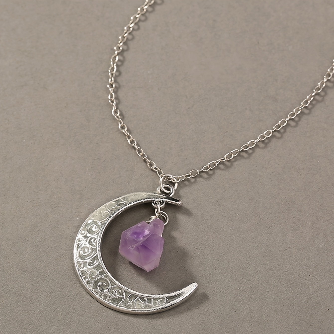 Glow-in-the-Dark Dripping Moon Pendant Necklace, Unisex