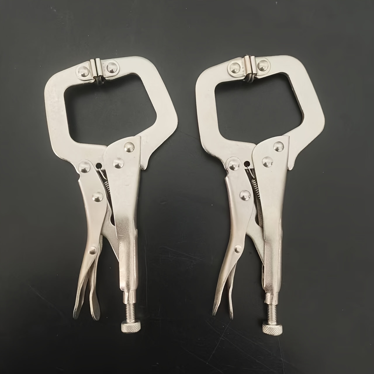 E-shop 6 Zoll Verriegelbare C-Klemme, 2 Stück Verriegelbare Zangen, Verstellbare Schweißklemme, Schwere Zangen, Quadratbacken Klemme für Holzarbeiten,