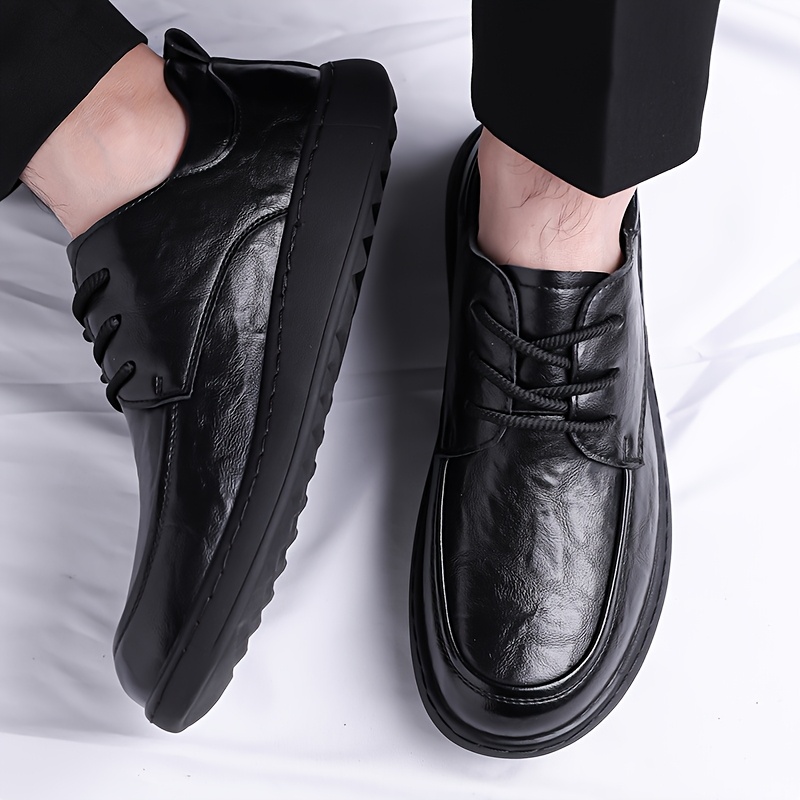 mens classic loafers brown slip shoes black sole round  display picture 1