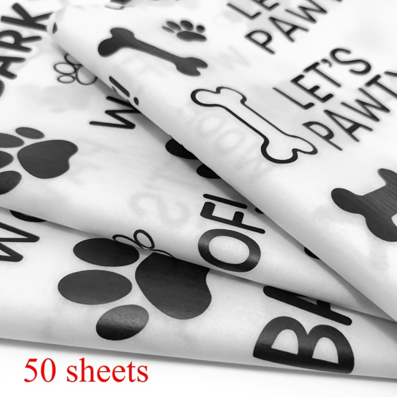 Image of 50 Sheets Of Gift Wrapping Tissue Featuring Small Dog - Suitable For Decorating Gifts, Bouquets, Arts And Crafts, Projects, Gift Bags, Birthdays, Weddings, And Any Occasion