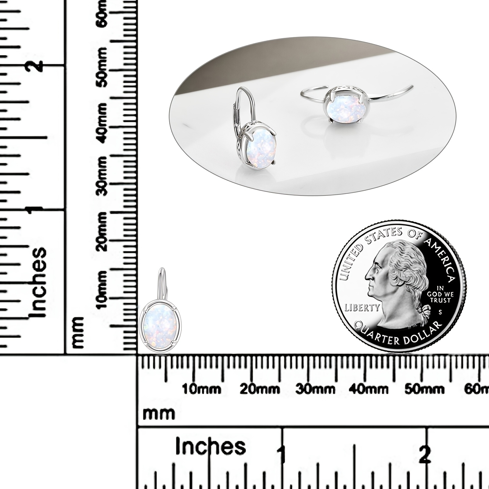 yfn 925 sterling silvery opal earrings for women Product details 4